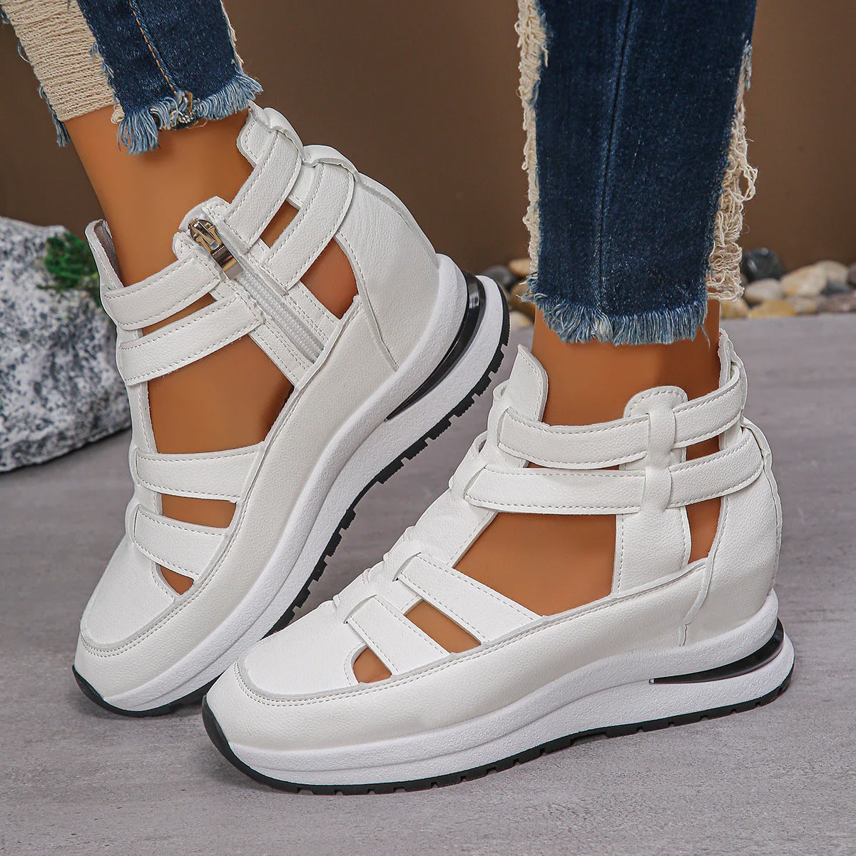 Juana® | Comfortable lightweight women's wedge sandals with zipper - Image 6