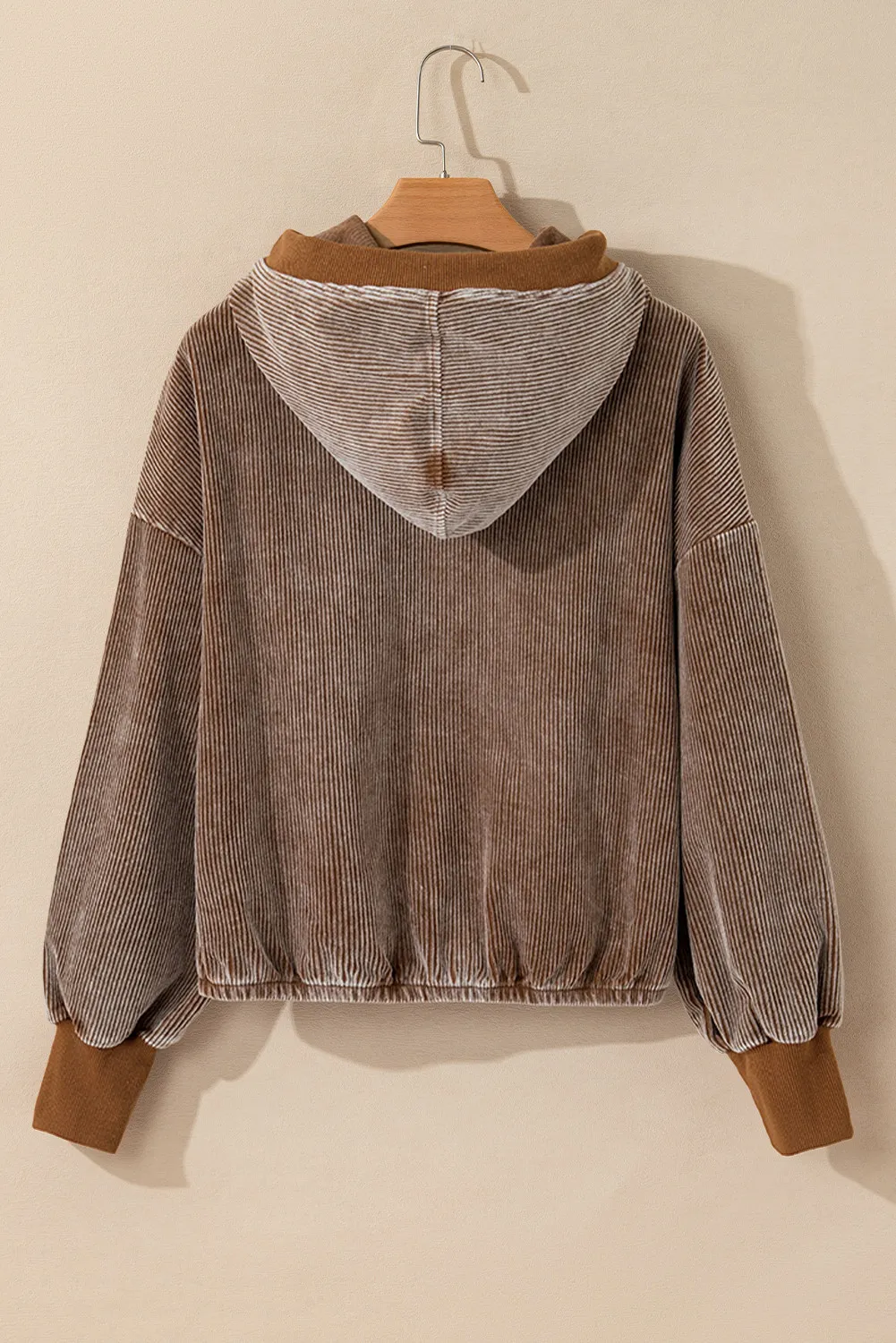 Juana | Long sleeve hoodie with drawstring and half zip - Image 3
