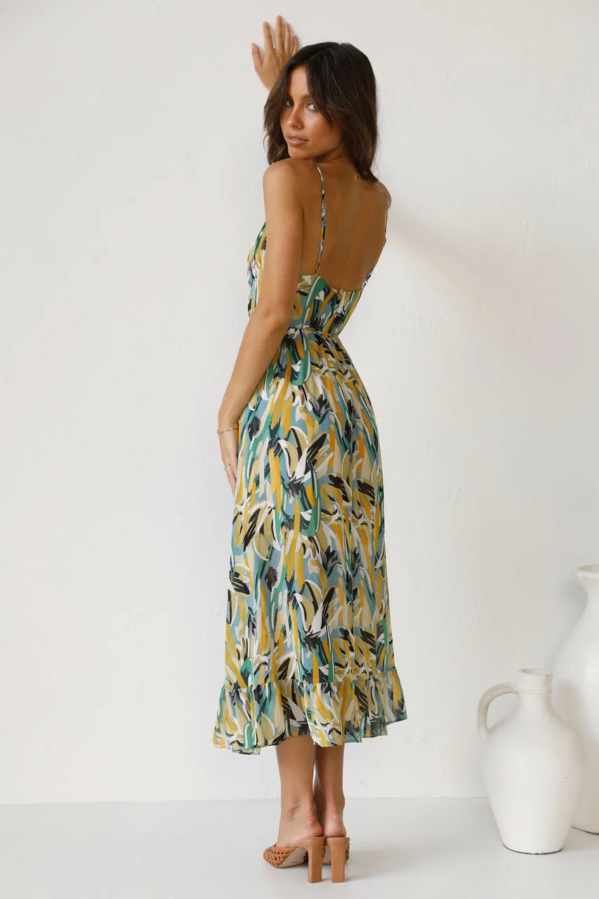 Juana® | Printed Midi Summer Dress With Ruffle Trim - Image 6