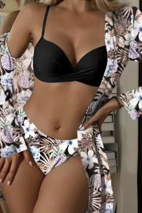Juana® | Tropical Print Wrap Underwire Bikini With Cover-Up - Image 15