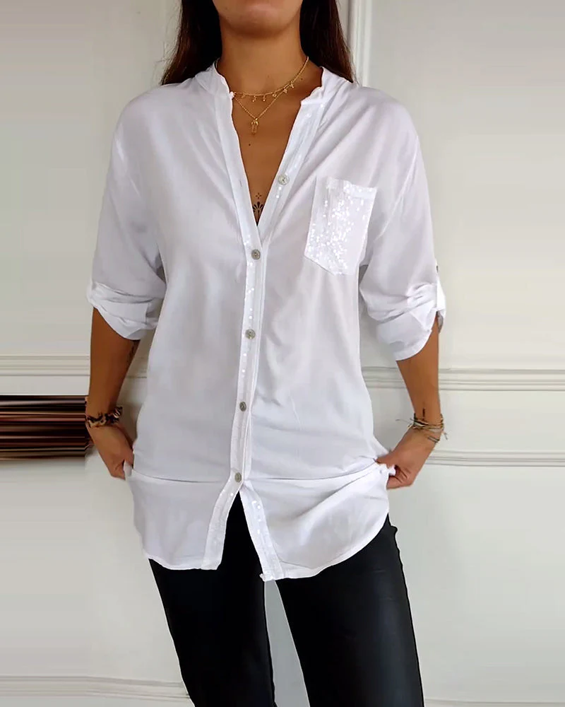 Juana® | Women'S Button-Front Blouse With Sequin Trim - Image 5