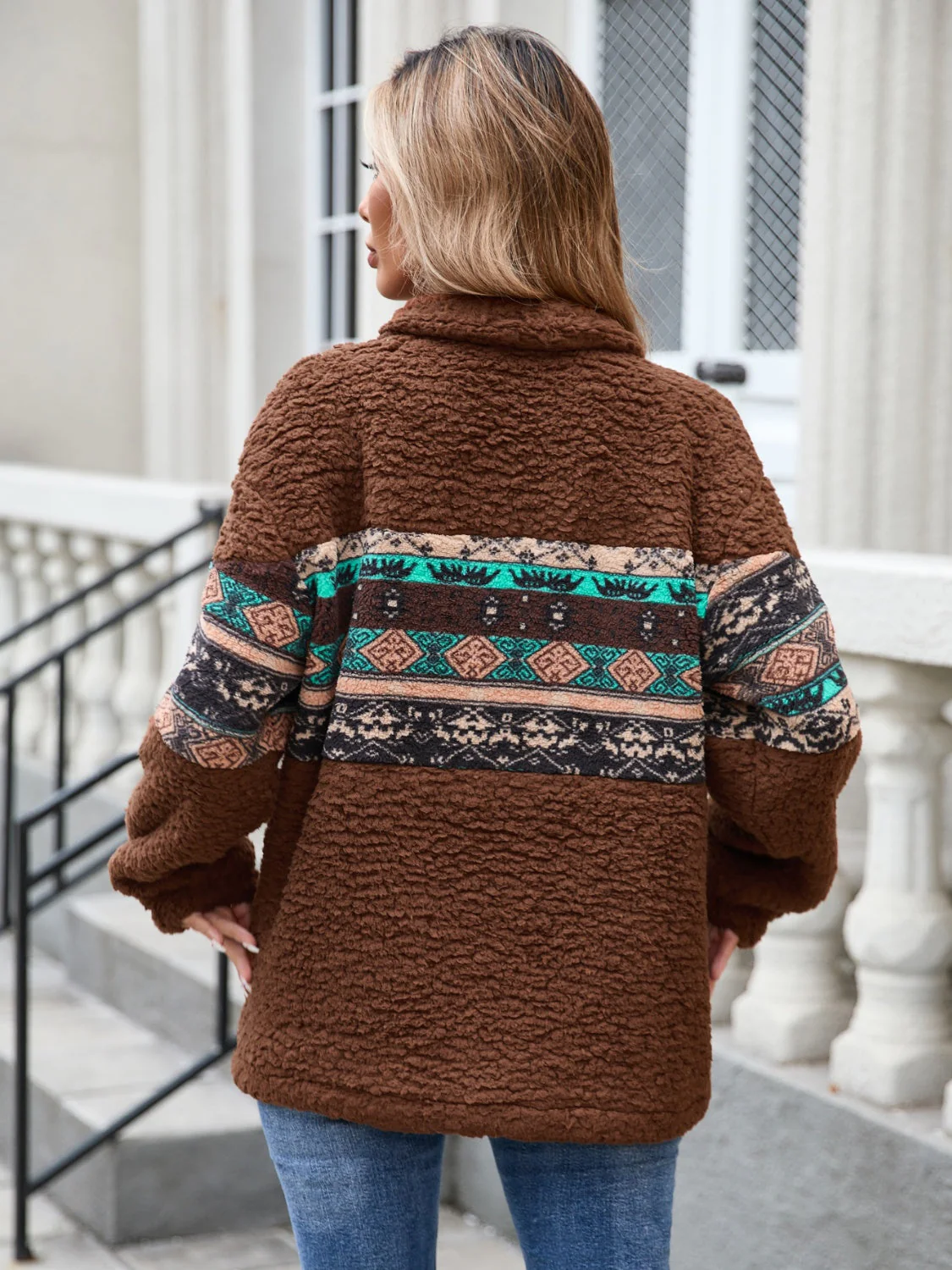 Judith | Long sleeve fuzzy half zip top - Image 3
