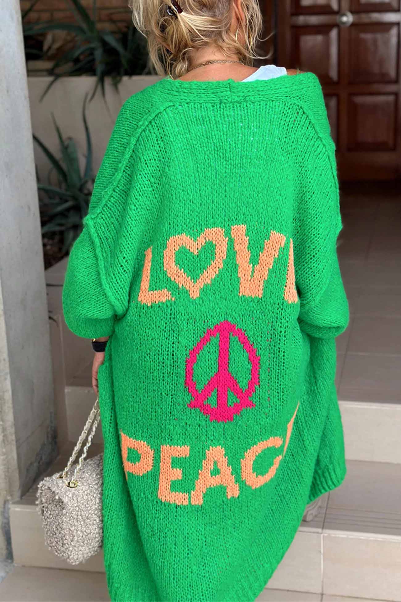 Judith | Long-sleeved cardigan with an open front and a letter print - Image 11