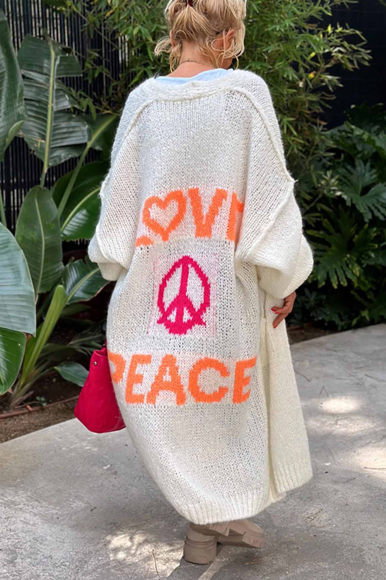 Judith | Long-sleeved cardigan with an open front and a letter print - Image 8