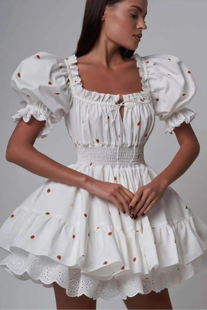 Judith® | Printed Mini Dress With Puff Sleeves