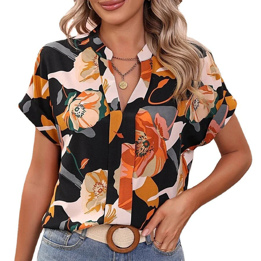 Judith® | Women'S Floral Pattern Short-Sleeved Blouse - Image 5