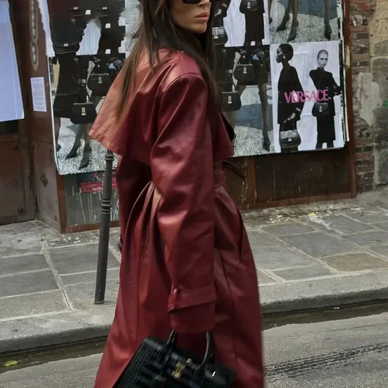 Julia® | 2025 Veste femme en simili cuir bordeaux - Image 2