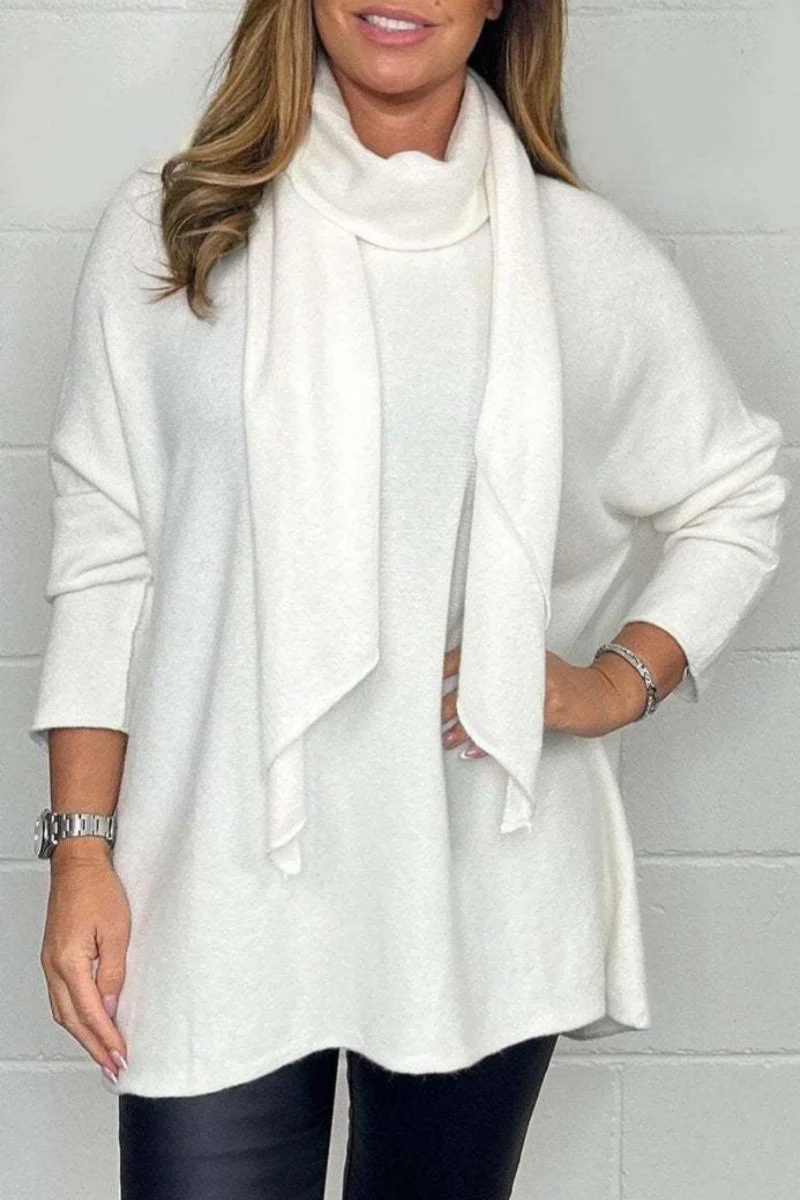 Julia | Casual plain basic tops with shawl collar