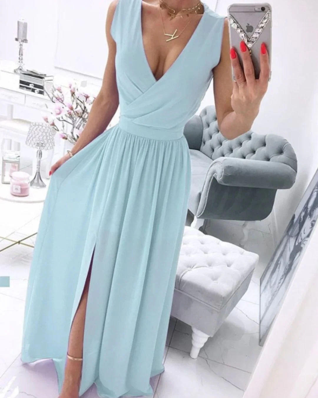 Julia® | Sleeveless Beach Dress For Women With A Deep V-Neck - Image 8