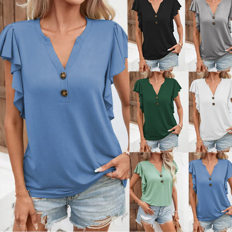 Juliana® | Women'S Blouse With Ruffle Details And Button Closure