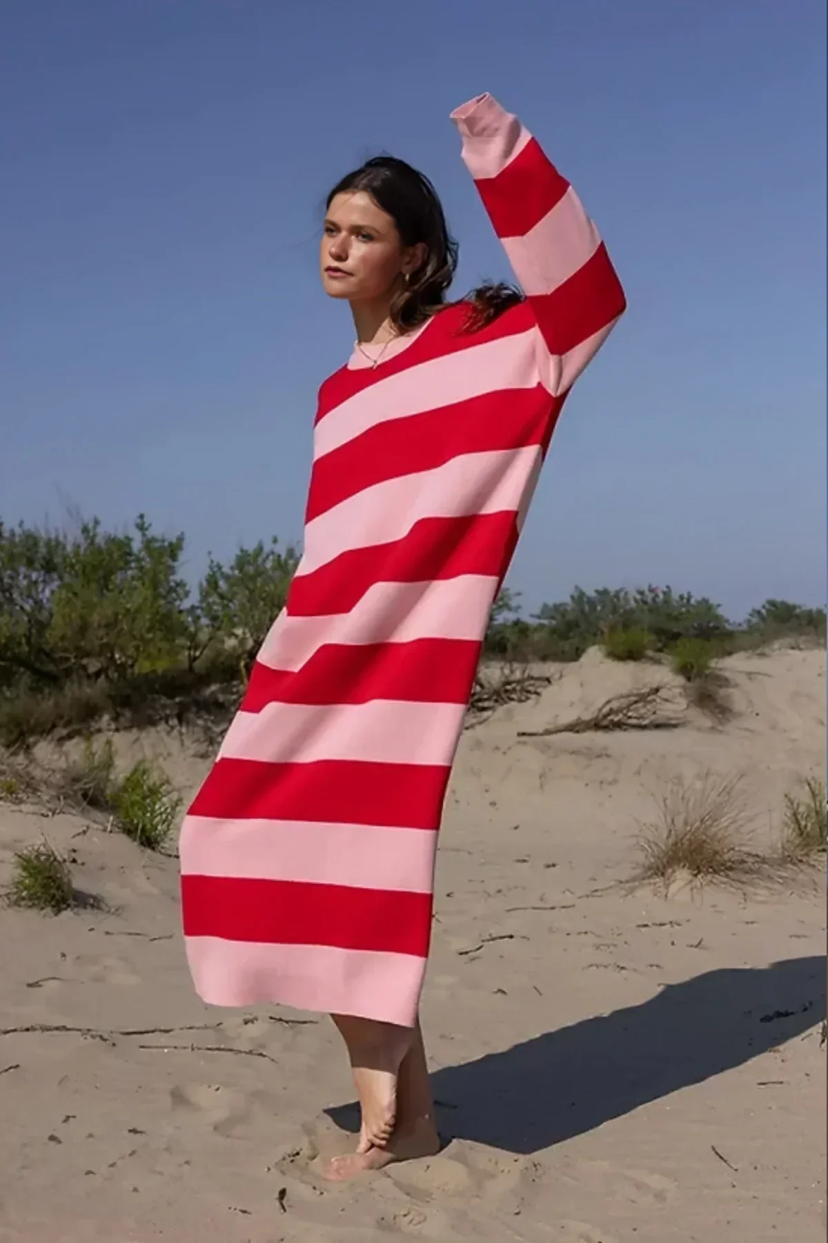 Julieta® | Casual Striped Midi Dress - Image 3
