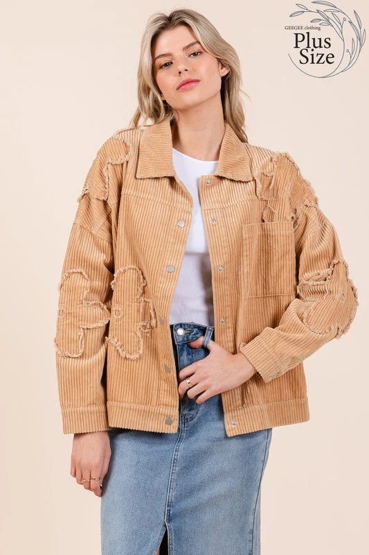 Julieta | Plus corduroy jacket with dropped shoulders - Image 6
