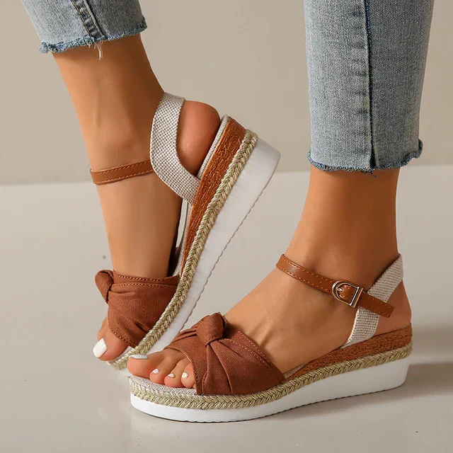 Julieta® | Stylish Knotted Wedge Sandals For Women - Image 5
