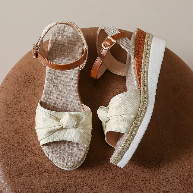 Julieta® | Stylish Knotted Wedge Sandals For Women - Image 9