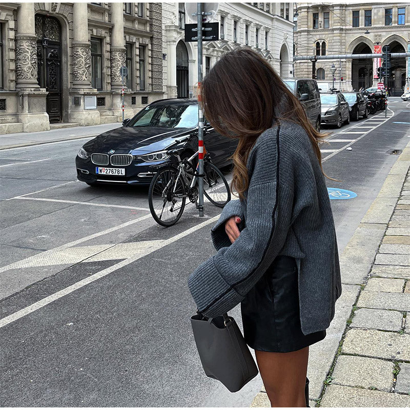 Justina | Stylish knitted sweater with a turtleneck - Image 5
