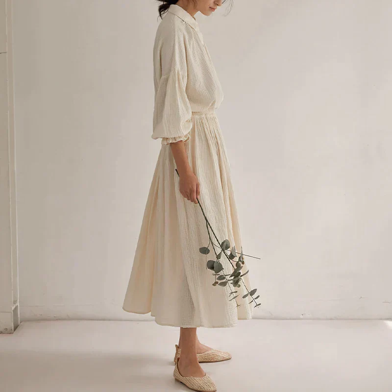 Kaia® | Blouse And Pleated Midi Skirt Set - Image 2