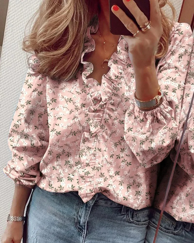 Kaitlyn® | Ruffle Neck Long Sleeve For Women