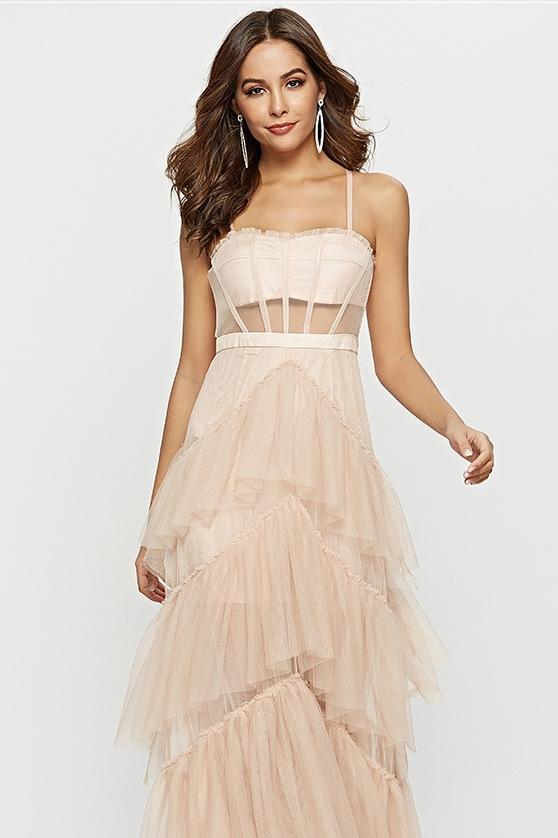 Karen® | Maxi Mesh Slip With Leather Corset - Image 2