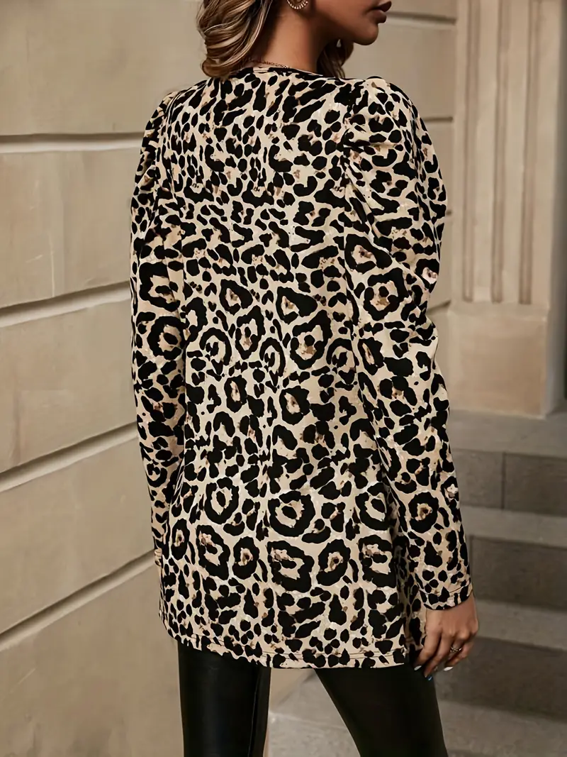 Karen | Open front leopard print jacket - Image 6