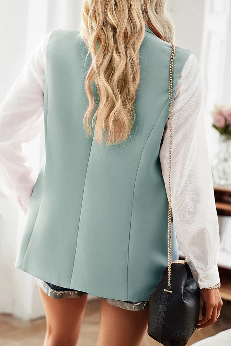 Karen | Simple, simple British style tops with pocket buttons and reversible collar - Image 11