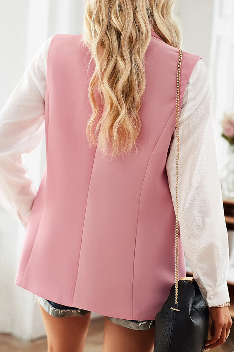 Karen | Simple, simple British style tops with pocket buttons and reversible collar - Image 9