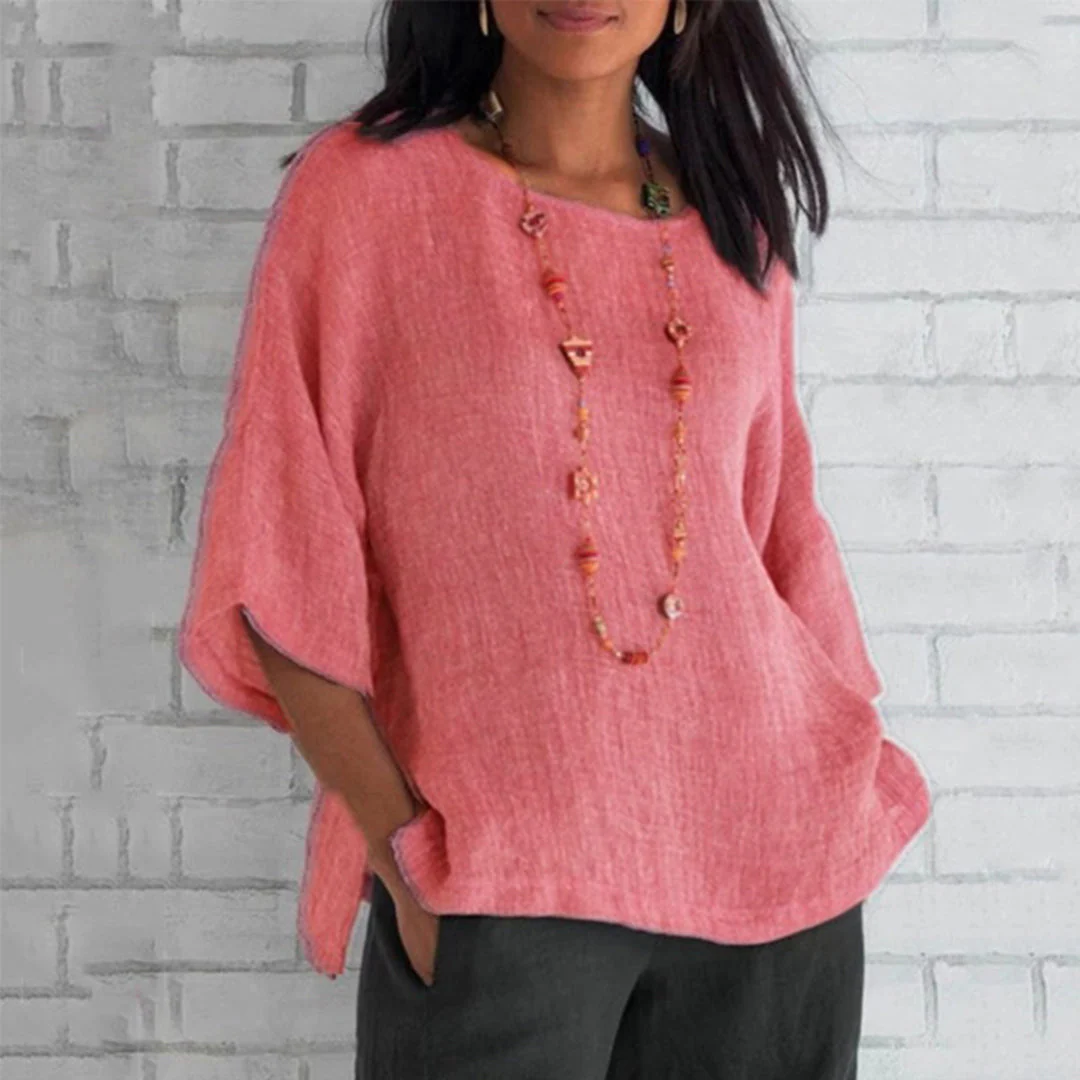 Karina® | Casual 3/4-sleeve linen tunic for women - Image 2