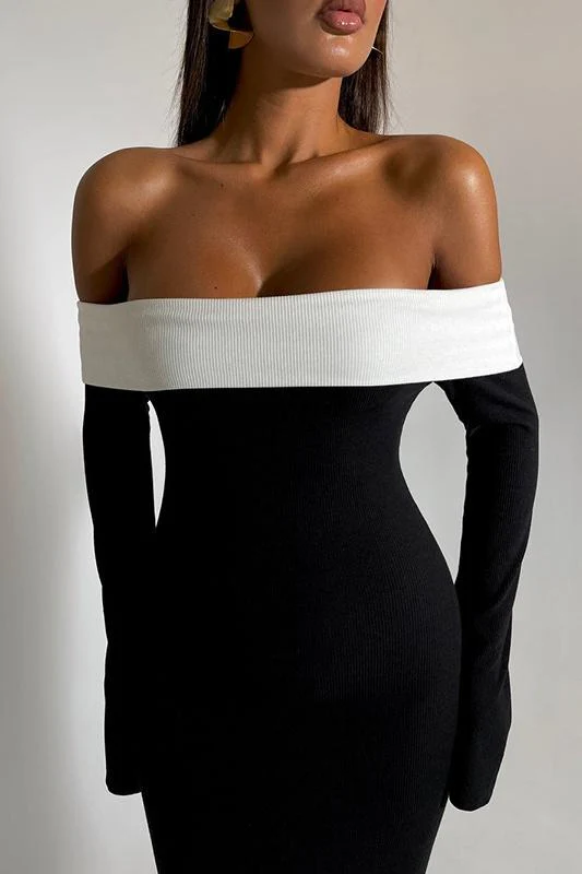 Karina® | Off-The-Shoulder Maxi Knit Dress - Image 3