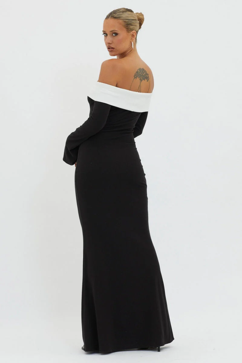 Karina® | Off-The-Shoulder Maxi Knit Dress - Image 4