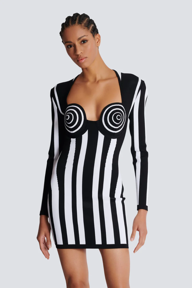Karla® | Long-Sleeved Striped Mini Knit Dress - Image 6
