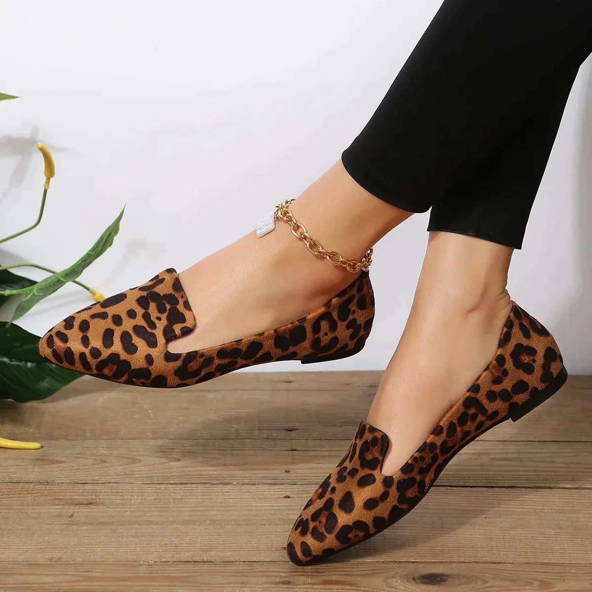 Karol® | Leopard Pointed Toe Loafers - Image 2