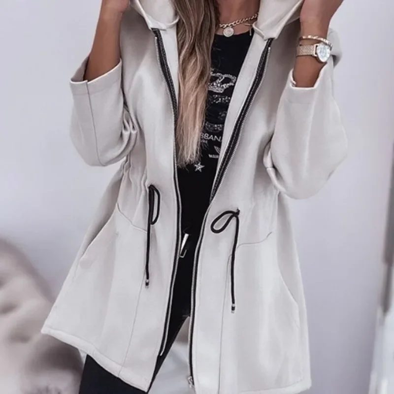 Karol | Pleated jacket with hood and zip - Image 3