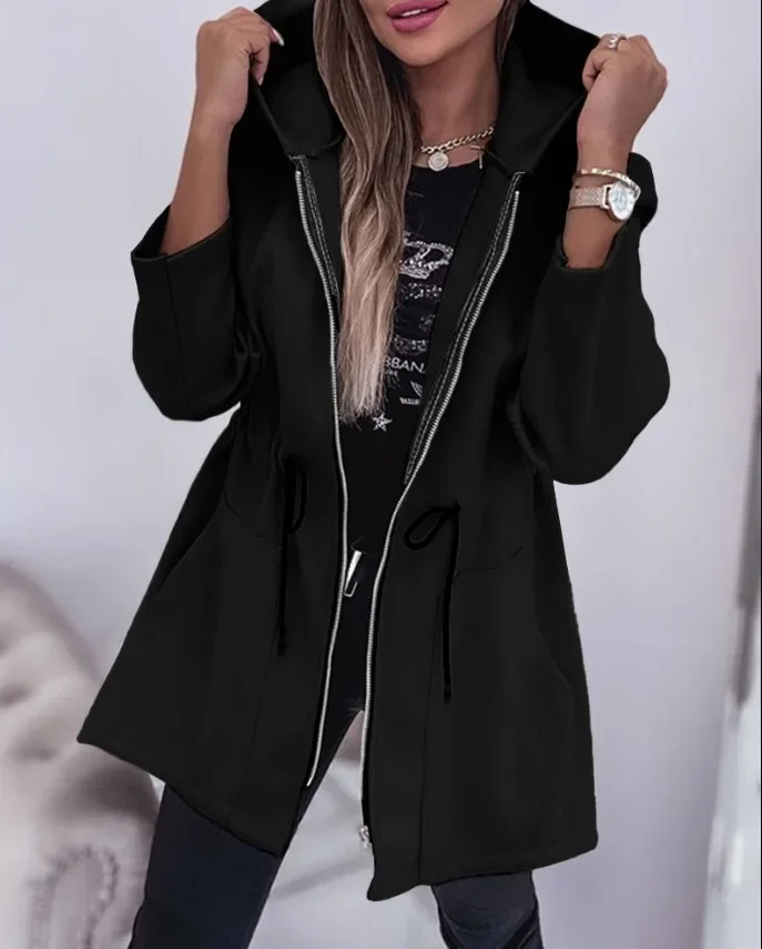 Karol | Pleated jacket with hood and zip - Image 7