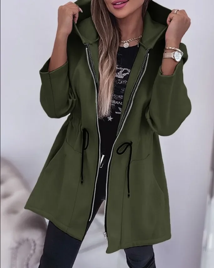Karol | Pleated jacket with hood and zip - Image 9
