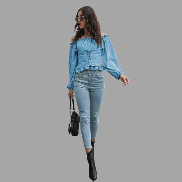 Katerina® | The-Shoulder Blouse With Lace Front - Image 10