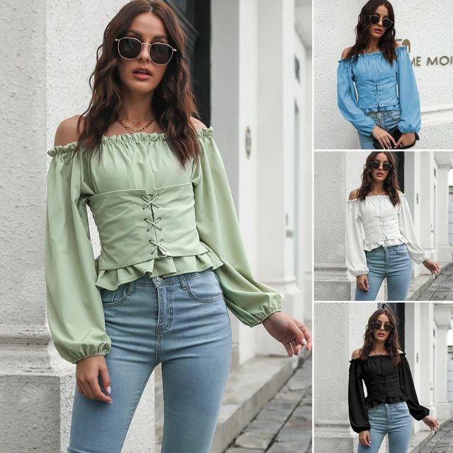 Katerina® | The-Shoulder Blouse With Lace Front - Image 15