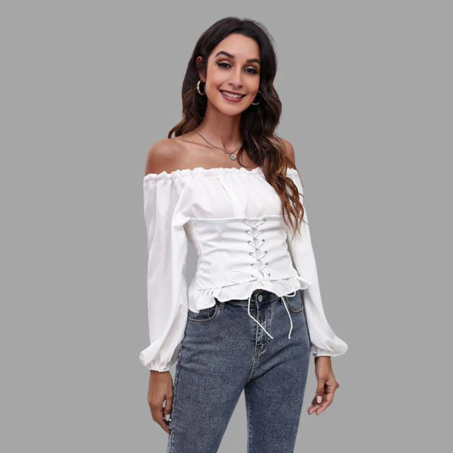 Katerina® | The-Shoulder Blouse With Lace Front - Image 16