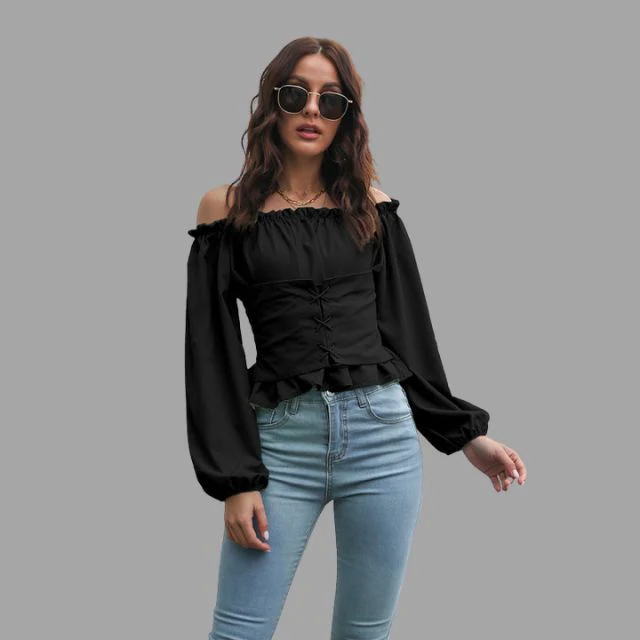 Katerina® | The-Shoulder Blouse With Lace Front - Image 19