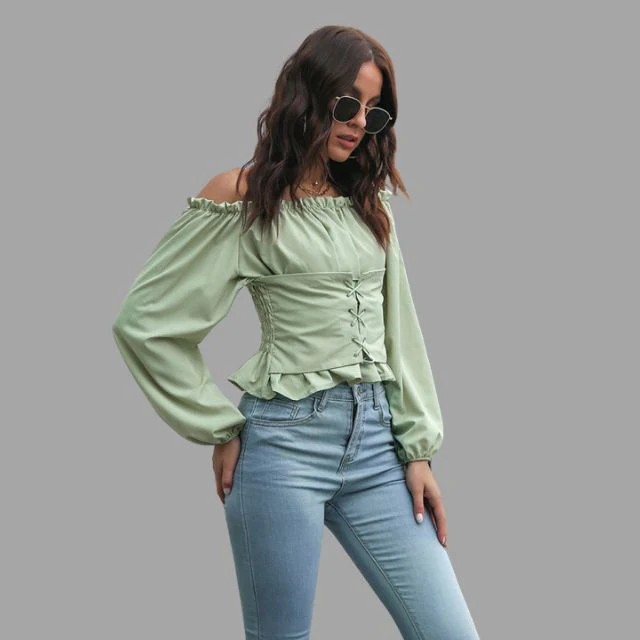 Katerina® | The-Shoulder Blouse With Lace Front - Image 5
