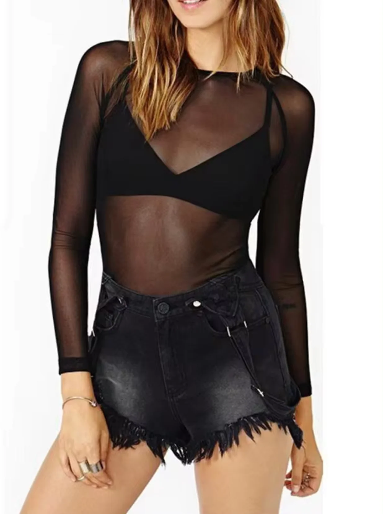 Katherine® | Long-Sleeved Sheer Shirt Made Of Mesh Fabric - Image 2