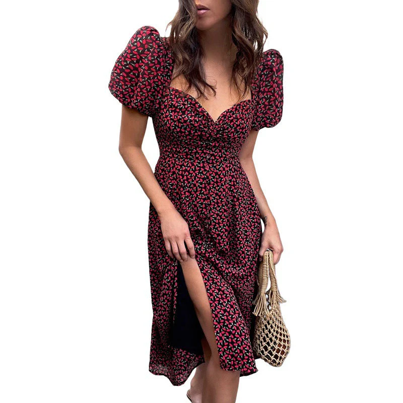 Katia® | Women'S Floral Shirt Puff Sleeve Midi Dress - Image 2