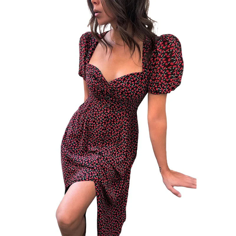 Katia® | Women'S Floral Shirt Puff Sleeve Midi Dress - Image 6