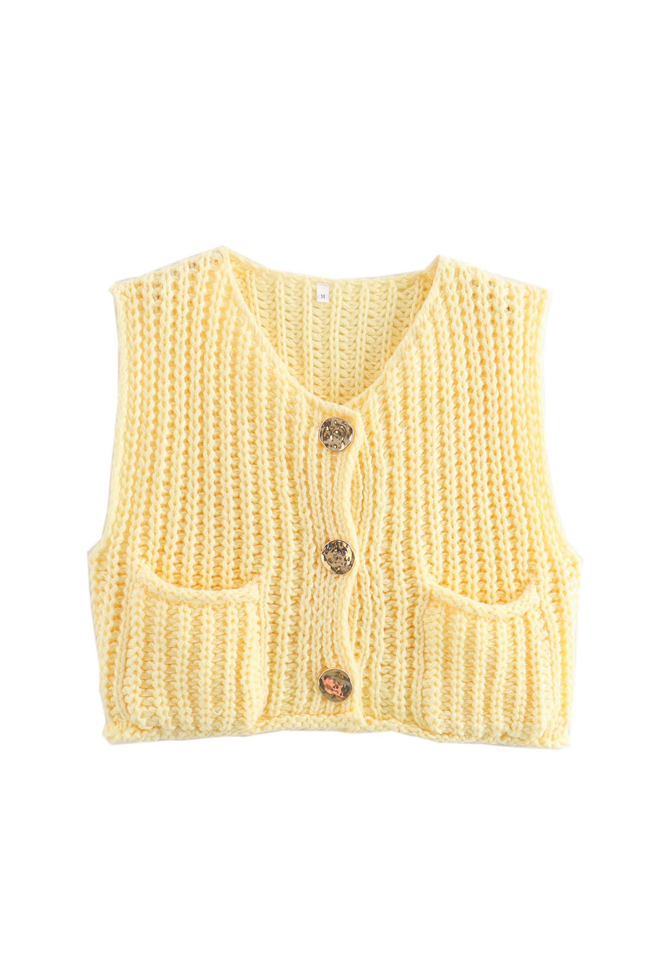 Katinka | Cardigan with a button placket at the front and sleeveless pockets - Image 12