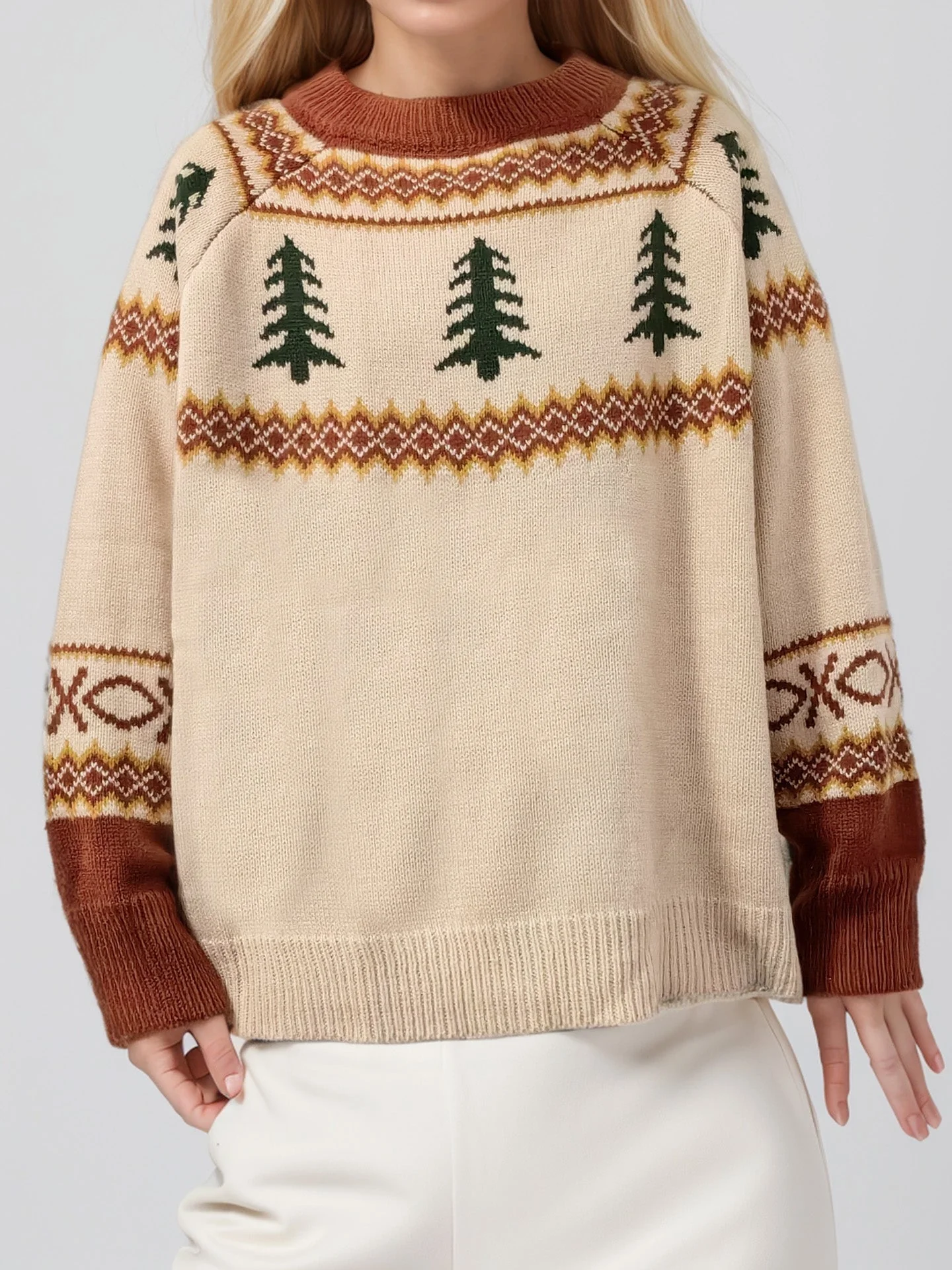 Katja | Graphic crew neck long sleeve sweater - Image 4