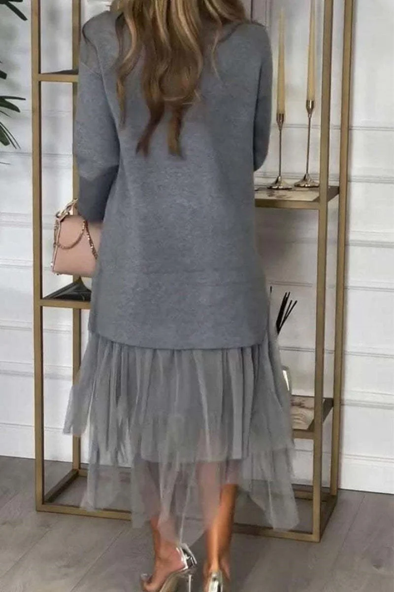 Katrien | Casual two-piece suit with turtleneck and long sleeves and slit - Image 8