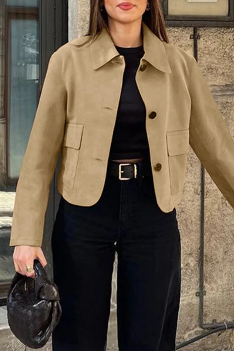 Katrin | Casual everyday outerwear with buttons and turn-down collar - Image 9
