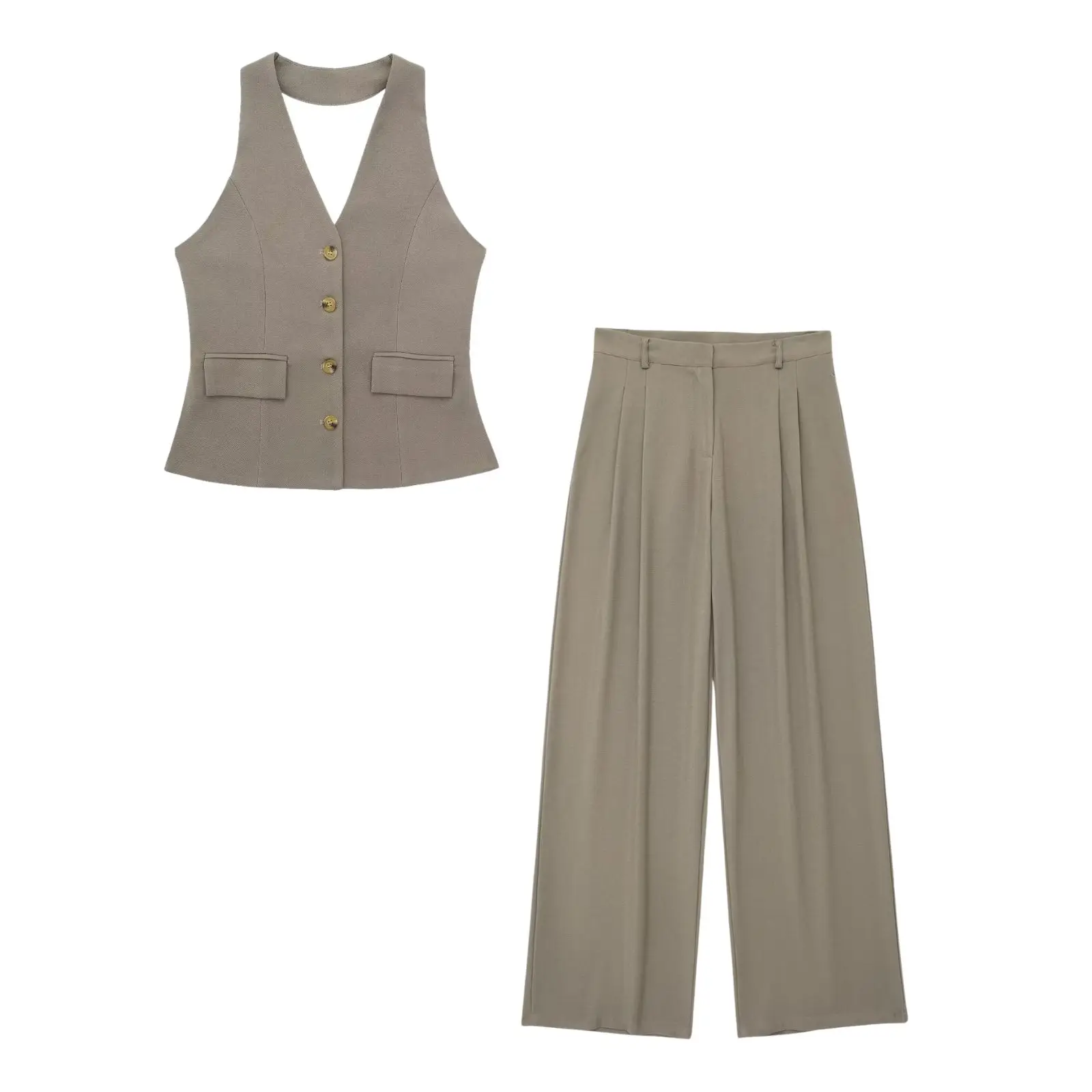 Kenia® | Elegant ladies halter neck set backless slim-fit trousers - Image 9