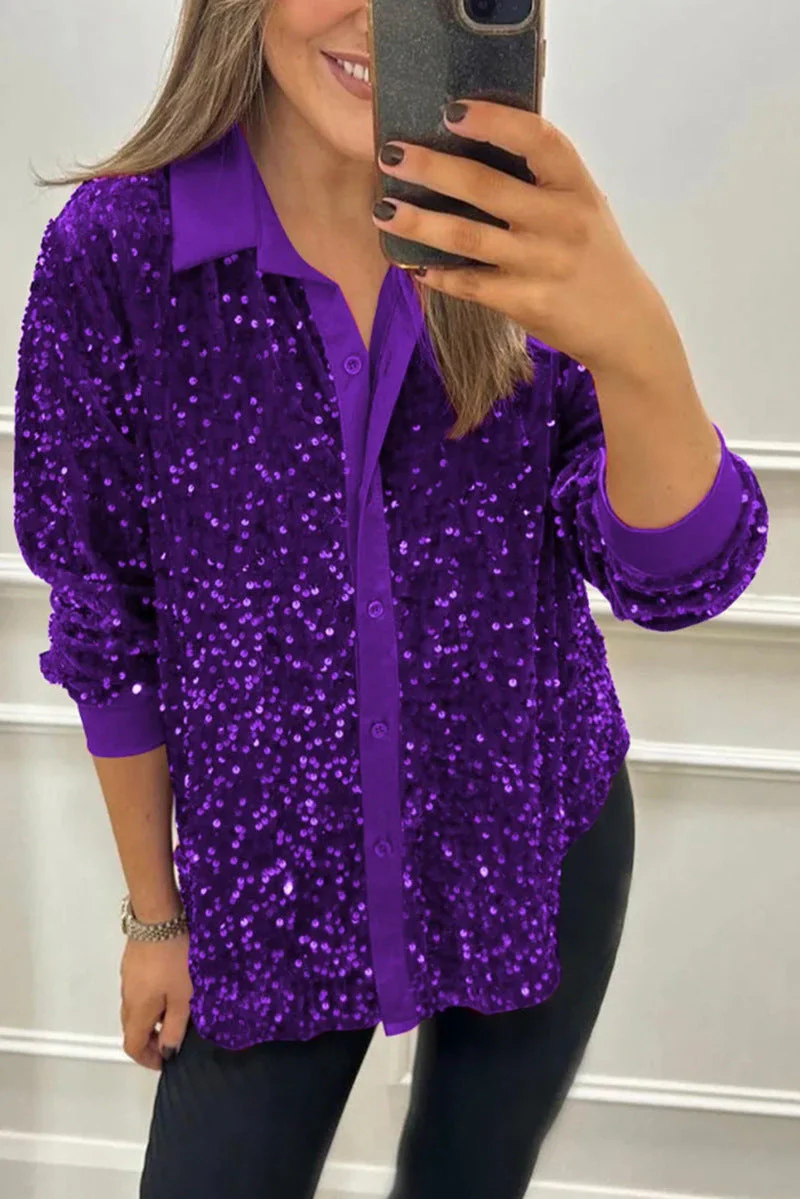 Kenia® | Shiny women's sequin shirt - Image 5