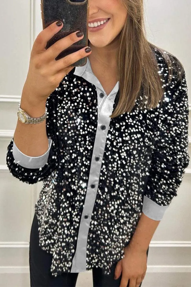 Kenia® | Shiny women's sequin shirt - Image 8
