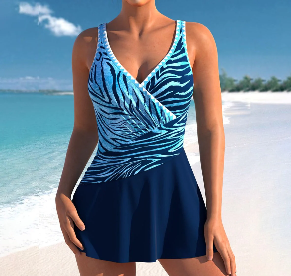 Kila® | Modern Sleeveless Swimwear In Fresh Blue - Image 2