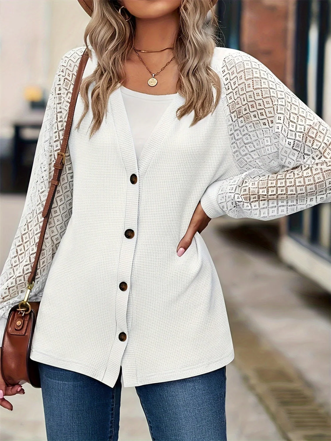 Klara | Long-sleeved outerwear with button placket and V-neck - Image 5